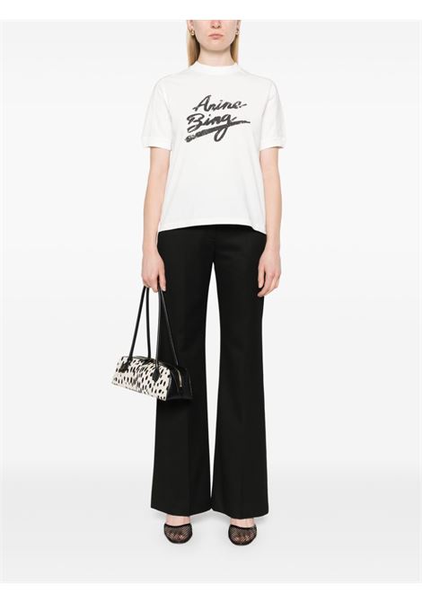 t-shirt jaylin signature donna avorio ANINE BING | A-08-10524IVY1